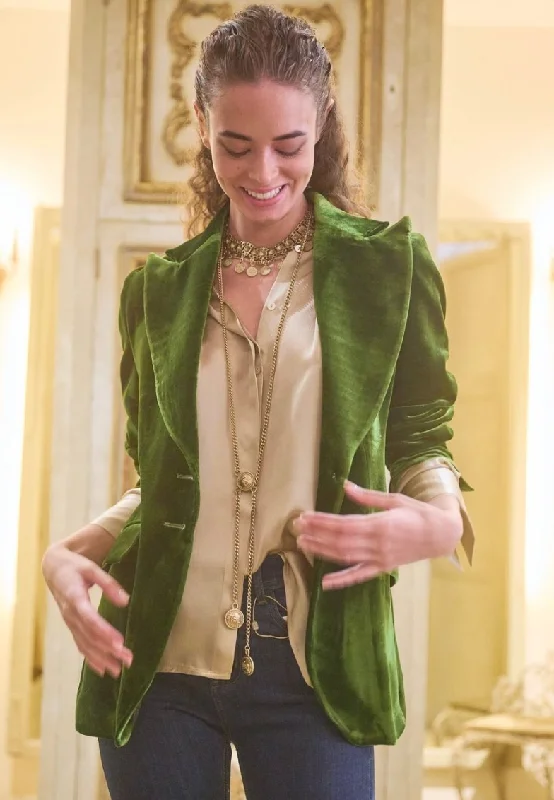 women's coats for travelT.ba Swing Jacket In Silk Velvet