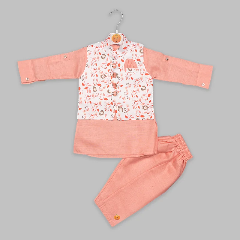 women's coats for cozy nights inKurta Pajama for Kids and Floral Design Nehru Jacket
