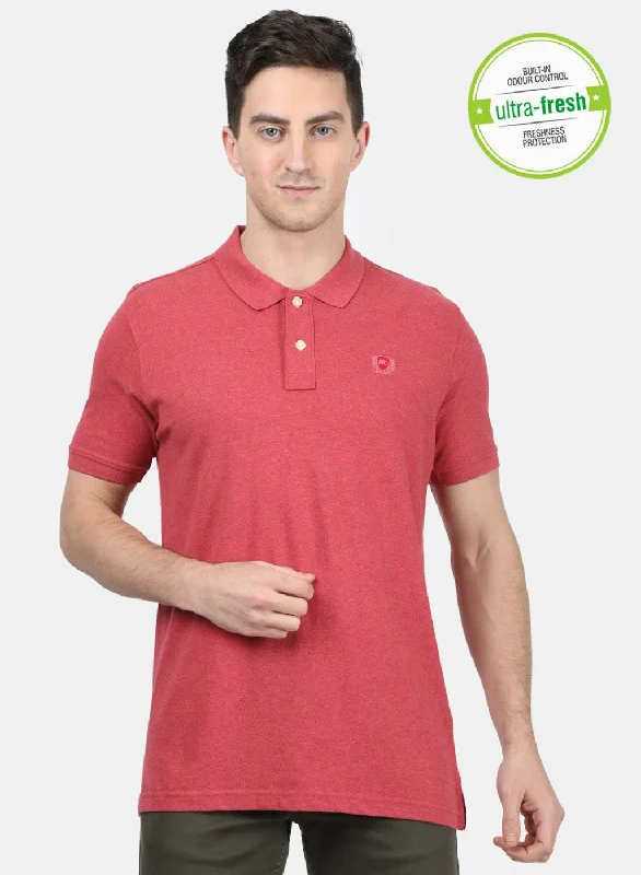 Men's Shirts with CollarsMens Red Plain T-Shirt
