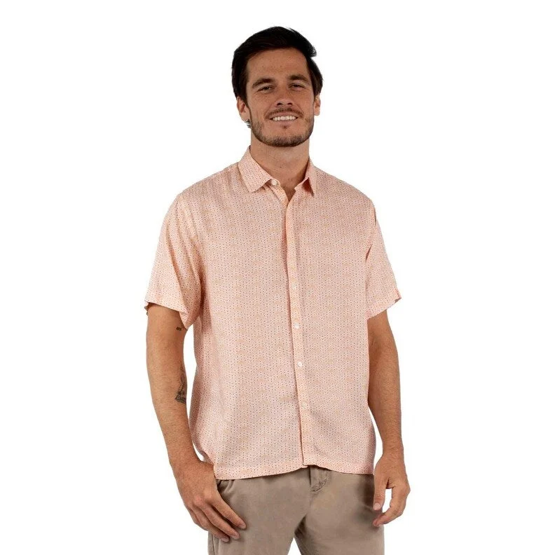 Men's Fishing Shirts for Water SportsScully Western Shirt Mens Short Sleeve Print Button Peach F0_5397