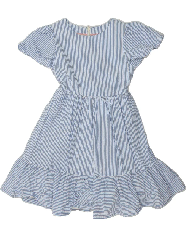 women's club dressesBODEN Girls A-Line Dress 11-12 Years Blue Pinstripe Cotton