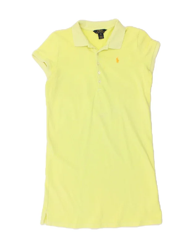 Chiffon DressPOLO RALPH LAUREN Girls Polo Dress 15-16 Years XL Yellow Cotton